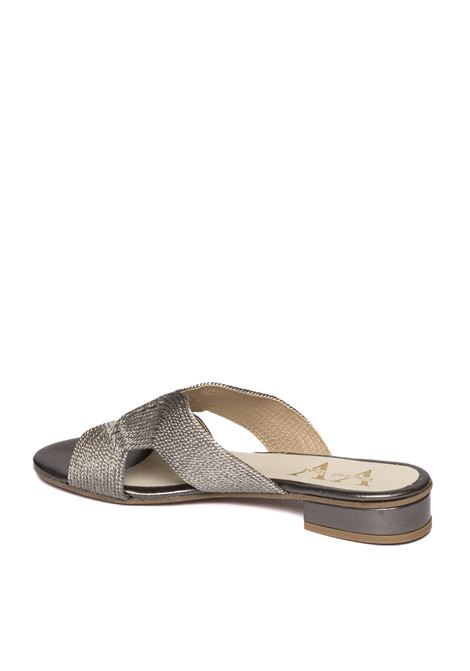 Pewter rafia sandal VINCENT VEGA | LEYTON PT20RAFIA-PLOMO